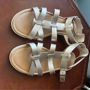 Girls Cat & Jack Gold Sandals Size 5